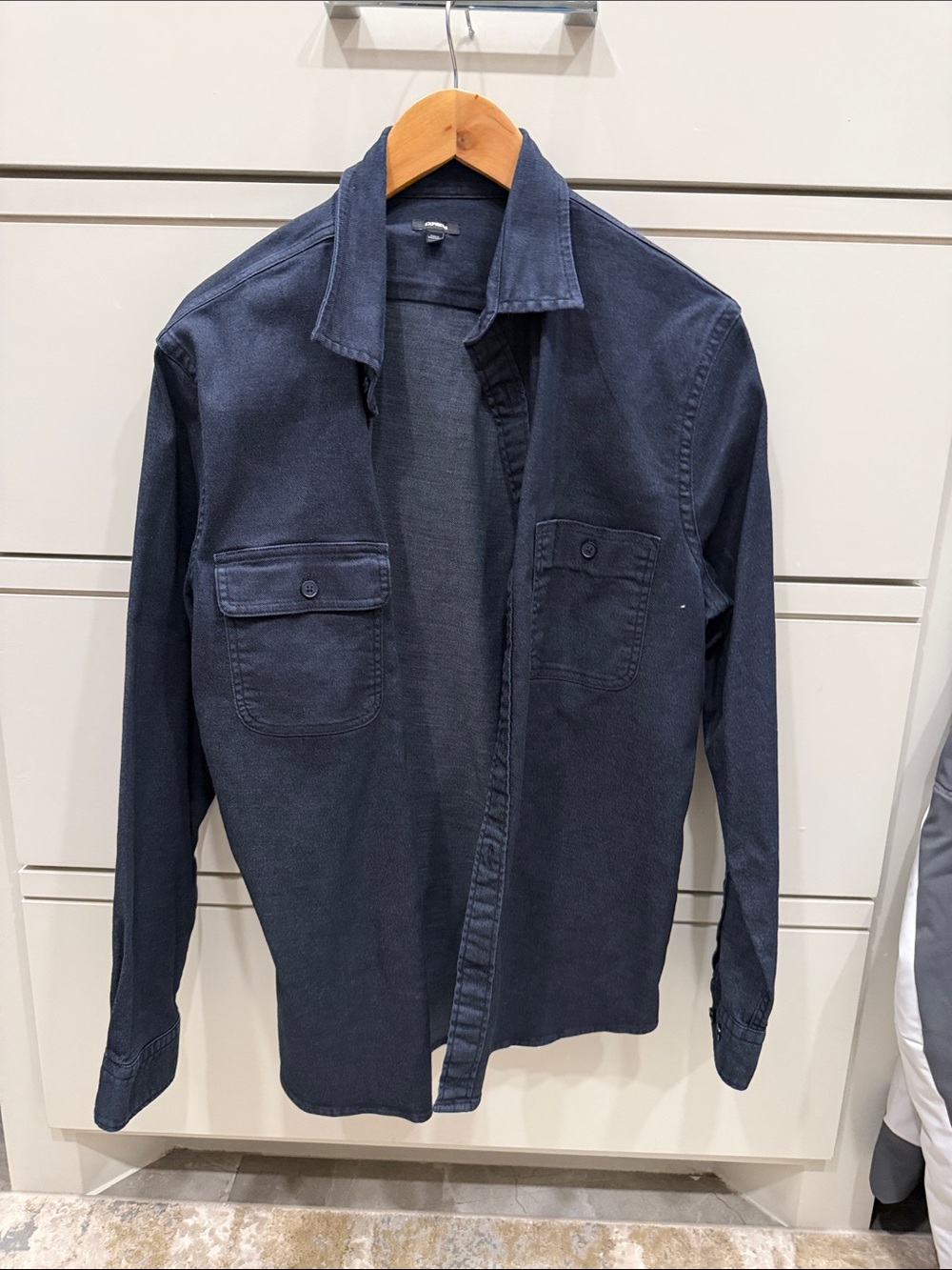 Express Dark Navy Lightweight Shirt Jacket